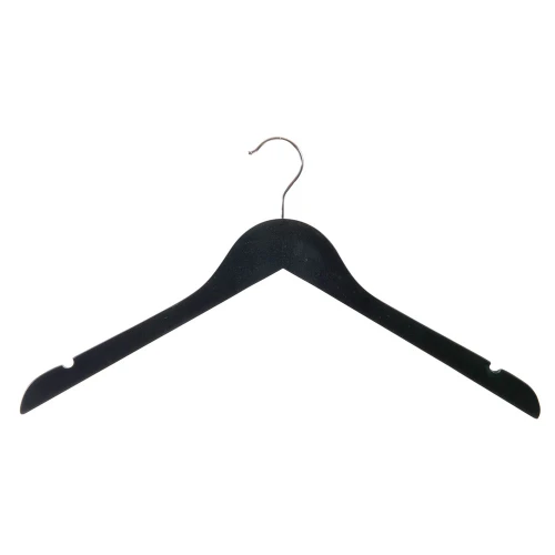 Black Curved Neck Wooden Hanger 43cm (Box of 50) 52010