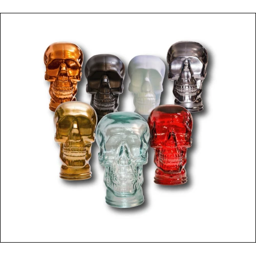 Black Glass Skeleton Skull - 77327