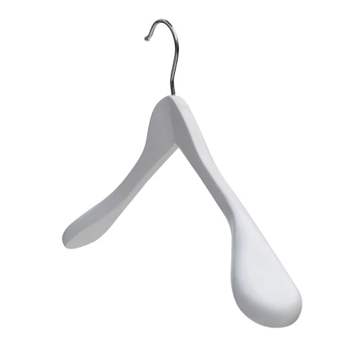 Broad Wooden White Suit Hangers (Box of 24) 50029