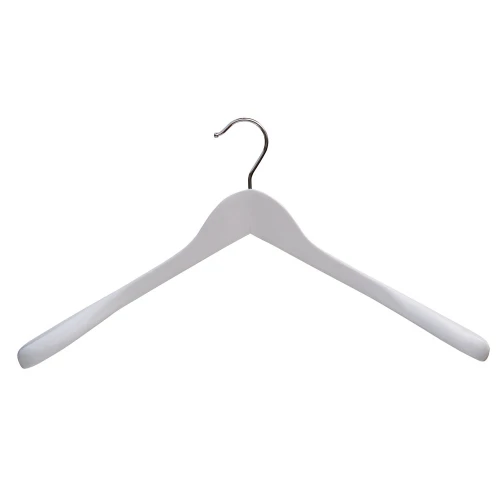 Broad Wooden White Suit Hangers (Box of 24) 50029