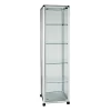 Full Glass Narrow Display Showcase With Spotlights 27005