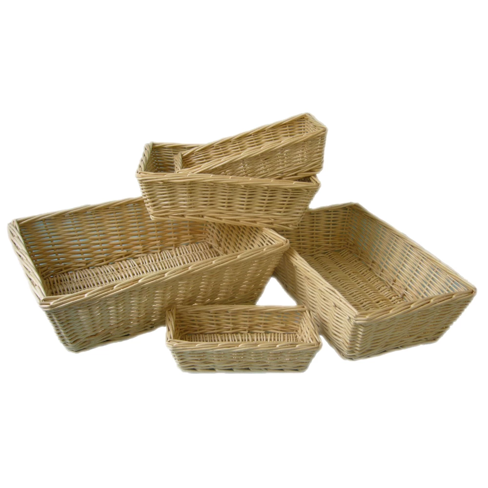 Large Rectangular Full Buff Willow Packing Tray x 20  95304