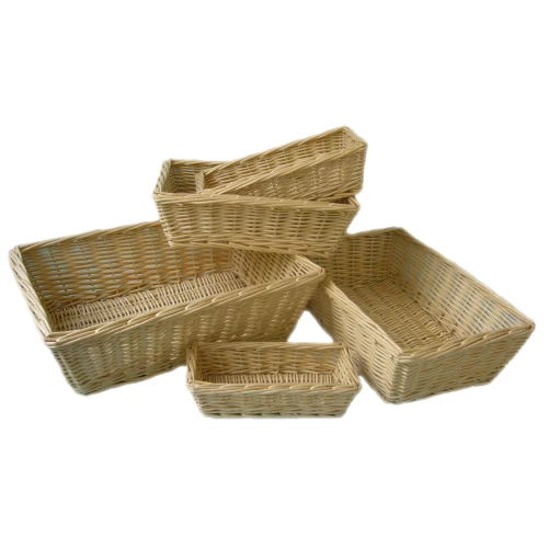 Large Rectangular Full Buff Willow Packing Tray x 20  95304