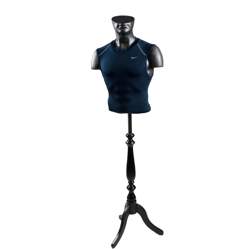 Male Body Form - Black Granite Finish - Stand Included 77106