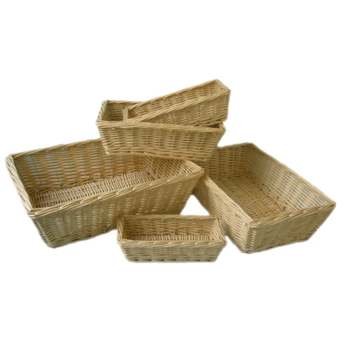 Medium Rectangular Full Buff Willow Packing Tray x 20  95303