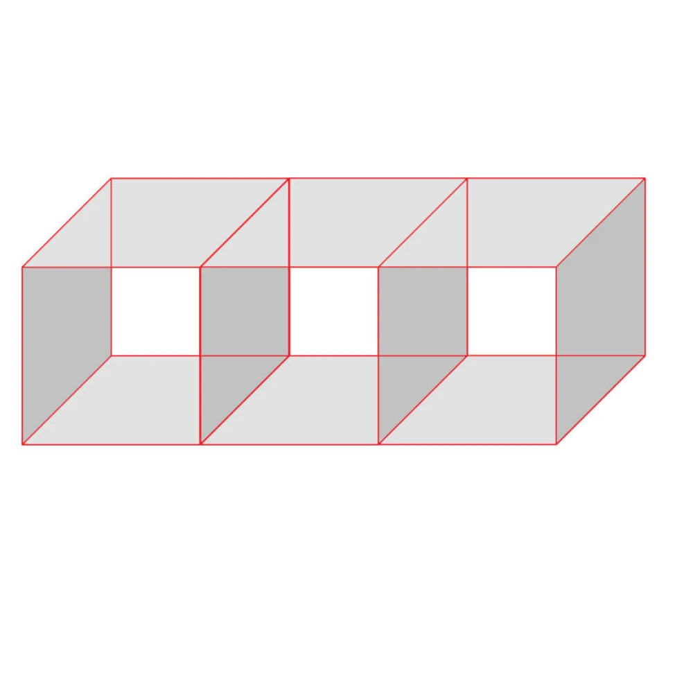 Three Glass Cubes with Fittings - 288mm x 288mm 39103