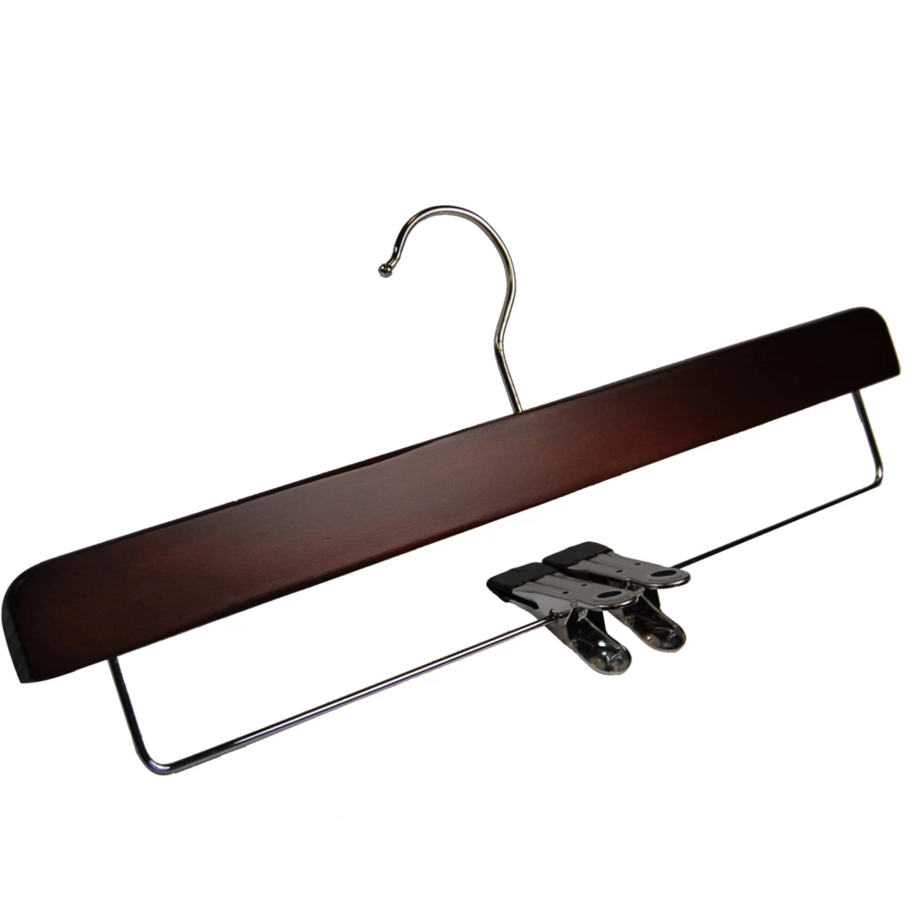 Walnut Wooden Trouser Hanger 35cm (Box of 100) 52028