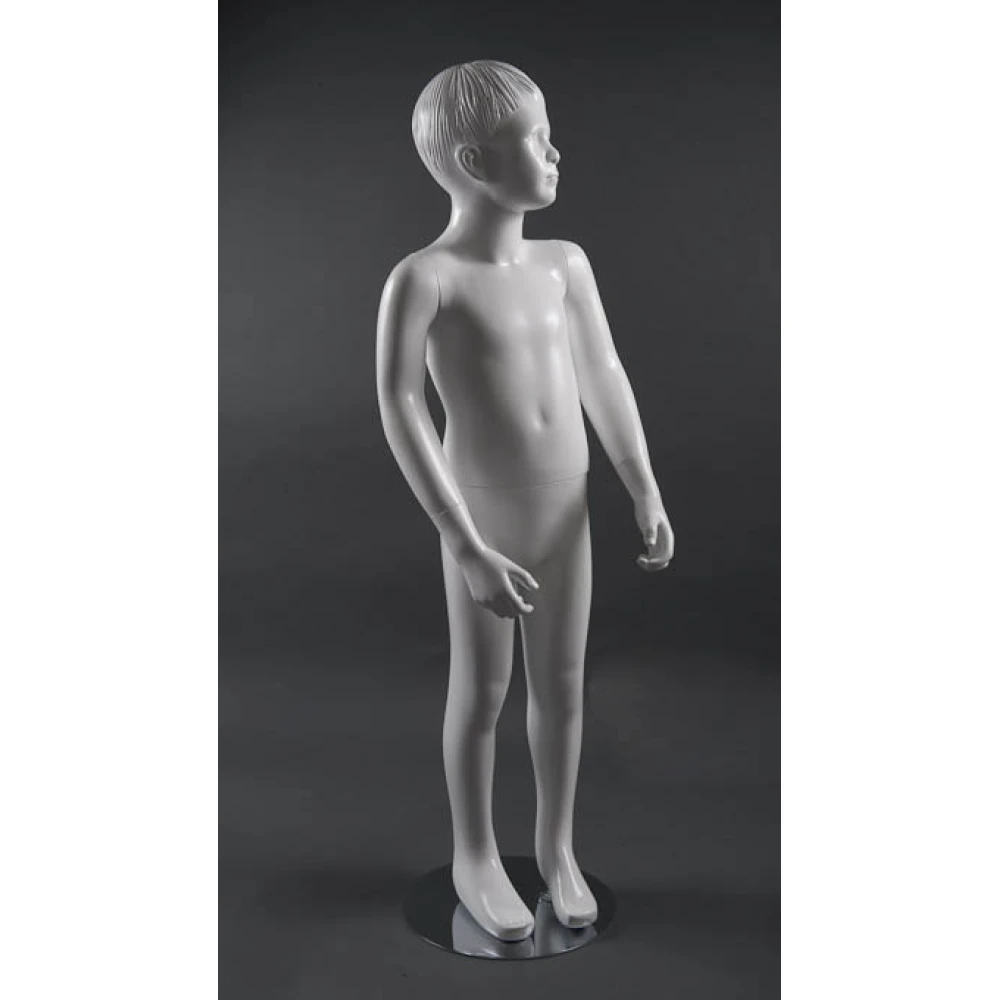 White Gloss-Hands at Side Boy Mannequin 7-8 Yrs 72101