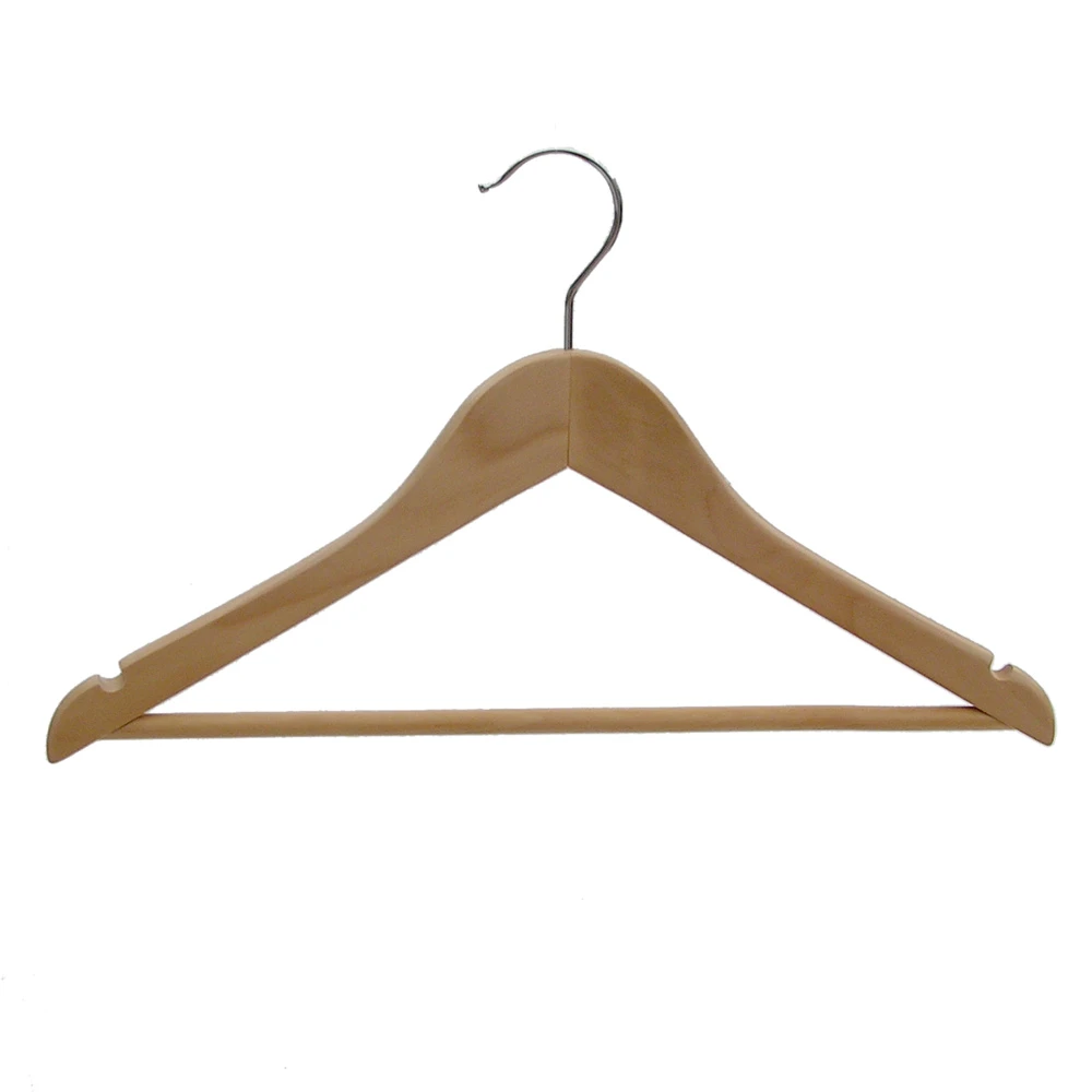 Wooden Wishbone Hangers With Centre Bar 38cm (Box of 50) 50037